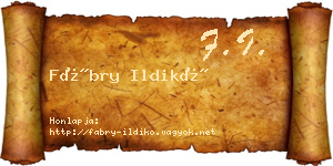 Fábry Ildikó névjegykártya