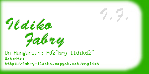 ildiko fabry business card